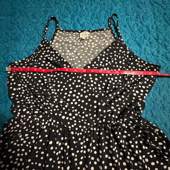 Kaileigh Black with White Polka Dots Sleeveless Jumpsuit Size L - Picture 6 of 7